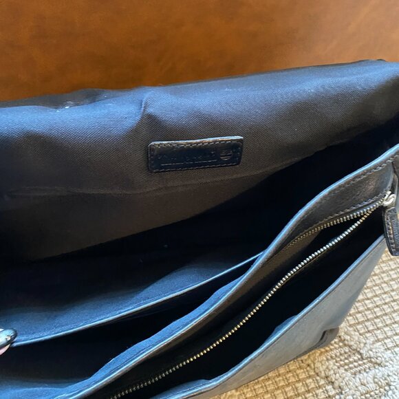Vintage Timberland Heavy Duty Black Leather Briefcase Messenger Bag - Picture 8 of 13